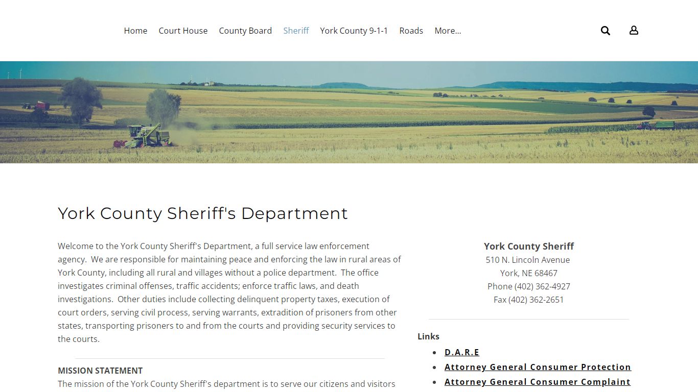 Sheriff's Department - YORK COUNTY, NEBRASKA